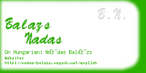 balazs nadas business card